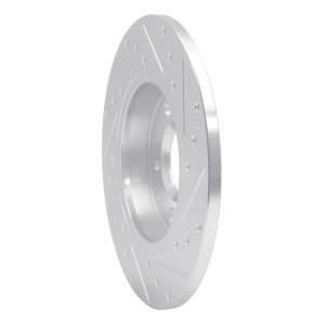 Volkswagen EuroVan Brake Rotor (1) - Rear Left - R1 Concepts - Drilled & Slotted - Silver - `96-`00
